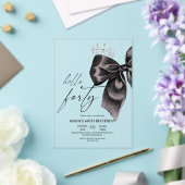 Invitation d'anniversaire 40 ans Forty Black Bow (Insitu (Mariage))