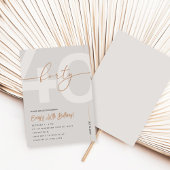 Invitation d'anniversaire 40 ans Moderne Beige & O