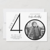 Invitation d'anniversaire 40 ans Photo Moderne (Devant)