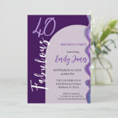 Invitation d'anniversaire 40 ans pour femme (Debout devant)
