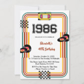 Invitation d'anniversaire 40 ans rétro cassette 19 (Devant)