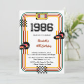 Invitation d'anniversaire 40 ans rétro cassette 19 (Debout devant)