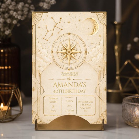 Invitation d'anniversaire 40 ans Sagittaire | Cham