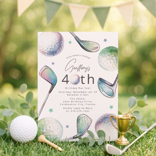 Invitation d'anniversaire 40 ans sur le thème du g