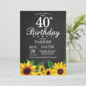 Invitation d'anniversaire 40 ans Tournesol (Debout devant)