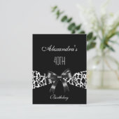 Invitation d'anniversaire 40 ans vache noir blanc (Debout devant)