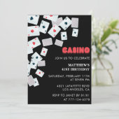 Invitation d'anniversaire 41 ans de carte à jouer  (Debout devant)