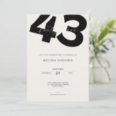 Invitation d'anniversaire 43 ans Minimal - Typo Gr (Debout devant)