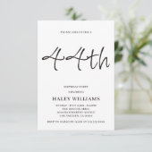 Invitation d'anniversaire 44 ans calligraphie simp (Debout devant)