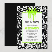 Invitation d'anniversaire 48 ans Graffiti Hip hop (Devant / Derrière)