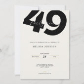 Invitation d'anniversaire 49 ans Minimal - Typo Gr (Devant)