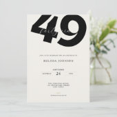 Invitation d'anniversaire 49 ans Minimal - Typo Gr (Debout devant)