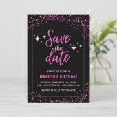 Invitation d'anniversaire 49 ans rose noir Enregis (Debout devant)