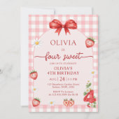 Invitation d'anniversaire 4 ans de Bow Berry Four (Devant)