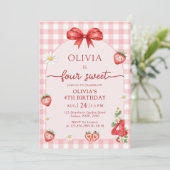 Invitation d'anniversaire 4 ans de Bow Berry Four (Debout devant)