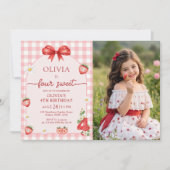 Invitation d'anniversaire 4 ans de Bow Berry Four (Devant)