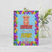 Invitation d'anniversaire 4 ans de vache des Highl (Debout devant)