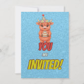 Invitation d'anniversaire 4 ans de vache des Highl (Dos)