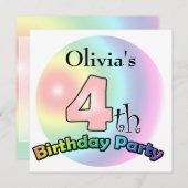 Invitation d'anniversaire 4 ans fille (Devant / Derrière)