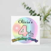 Invitation d'anniversaire 4 ans fille (Debout devant)