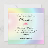 Invitation d'anniversaire 4 ans fille (Dos)