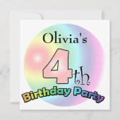 Invitation d'anniversaire 4 ans fille (Devant)