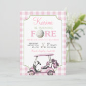 Invitation d'anniversaire 4 ans fille golf preppy (Debout devant)