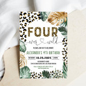 Invitation d'anniversaire 4 ans Four Ever Wild Leo