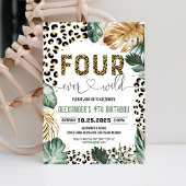 Invitation d'anniversaire 4 ans Four Ever Wild Leo