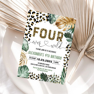 Invitation d'anniversaire 4 ans Four Ever Wild Leo