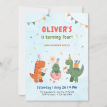 Invitation d'anniversaire 4 ans pour enfants avec 