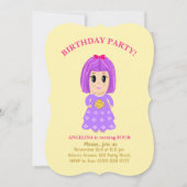 Invitation d'anniversaire 4 ans pour jolie fille (Devant)