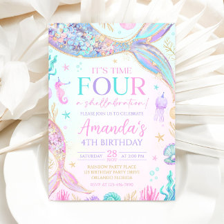 Invitation d'anniversaire 4 ans Sirène