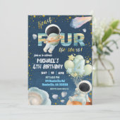 Invitation d'anniversaire 4 ans Space Boy reach FO (Debout devant)