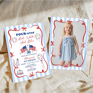 Invitation d'anniversaire 4 ans thème patriotique