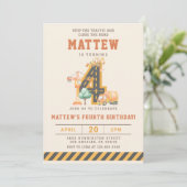 Invitation d'anniversaire 4 ans Véhicules de Const (Debout devant)