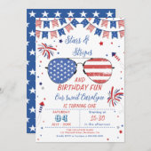 Invitation d'anniversaire 4 juillet (Devant / Derrière)