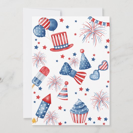 Invitation d'anniversaire 4 juillet (Dos)