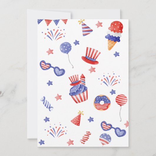 Invitation d'anniversaire 4 juillet (Dos)