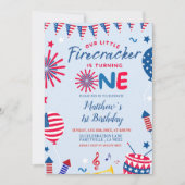 Invitation d'anniversaire 4 juillet petit fêtard (Devant)
