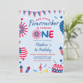 Invitation d'anniversaire 4 juillet petit fêtard (Debout devant)