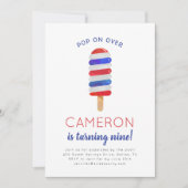 Invitation d'anniversaire 4 juillet Popsicle (Devant)