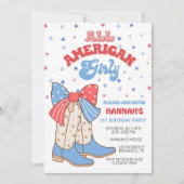 Invitation d'anniversaire 4 juillet, toute América (Devant)