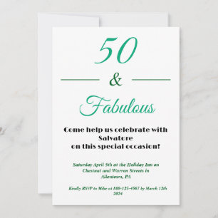 Invitation d'anniversaire 50 ans 50 & Fabuleux