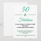 Invitation d'anniversaire 50 ans 50 & Fabuleux (Devant / Derrière)