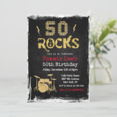 Invitation d'anniversaire 50 ans 50 Rocks Rockstar (Debout devant)