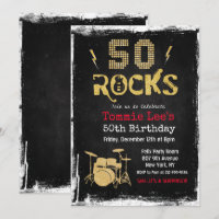 Invitation d'anniversaire 50 ans 50 Rocks Rockstar