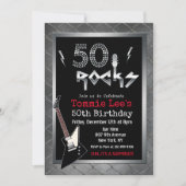 Invitation d'anniversaire 50 ans 50 Rocks Rockstar (Devant)