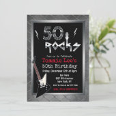 Invitation d'anniversaire 50 ans 50 Rocks Rockstar (Debout devant)