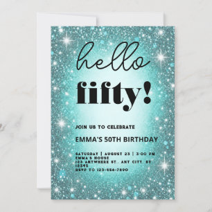 Invitation d'anniversaire 50 ans à paillettes de t